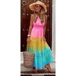 Šaty Letní Dámské Barevné Dlouhé XL 42 Maxi Na Pláž Velké