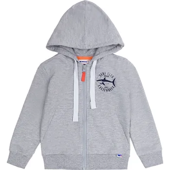Winkiki Kids Wear Chlapecká mikina na zip Surf Club - šedý melanž Velikost: 110