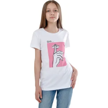 Dívčí oblečení Winkiki Kids Wear Dívčí tričko Shhh - bílá Velikost: 158