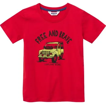 Winkiki Kids Wear Chlapecké tričko s krátkým rukávem Free and Brave - červená Velikost: 122