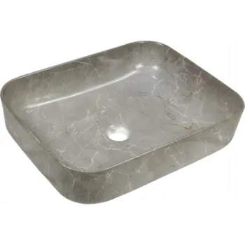 Umyvadlo Umyvadlo na desku obdélníkové Invena FLORINA 51 cm šedé