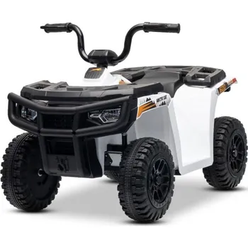 Dětské elektrovozidlo Elektrická čtyřkolka Beneo Arctic Cat 12V se zadním pohonem, bílá, LED světla, lithiová baterie, 2 x 25W motor, originální licence