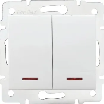 vypínač Dvojitý vypínač pod omítku Kanlux bílý 25070