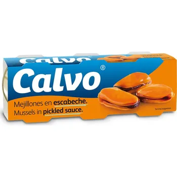 konzervovaná ryba Calvo Mušle v marinádě 3x80 g