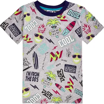 Winkiki Kids Wear Chlapecké tričko Cool - šedý melanž Velikost: 146