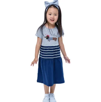 Dívčí šaty Winkiki Kids Wear Dívčí šaty HUGO - šedý melanž/navy Velikost: 122