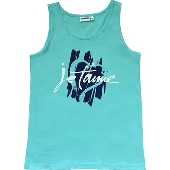 Winkiki Kids Wear Dívčí tílko JeT'aime - tyrkysová Velikost: 158