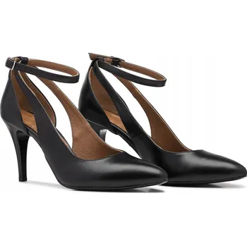 Dámské lodičky Taneční lodičky LIVIA černé, zapínání kolem kotníku, z přírodní kůže, velikost 35