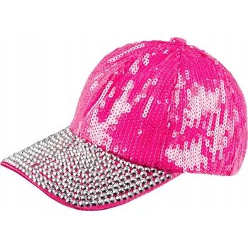 Kšiltovka Růžová kšiltovka s Flitry a Diamanty Hot Pink