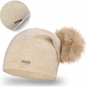 Čepice PaMaMi zimní čepice beanie béžová, univerzální velikost