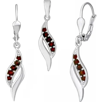 Souprava šperků Silvego Stříbrná souprava Thaelia s přírodními granáty