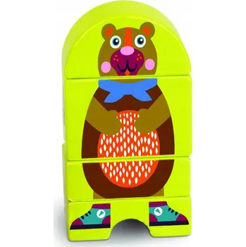 Dřevěná hračka Oops dřevěné magnetické stavebnice , plyšový medvídek