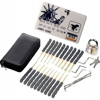 Vrták Mobilly sada planžet lockpick 30v1 s průhledným trénovacím zámkem