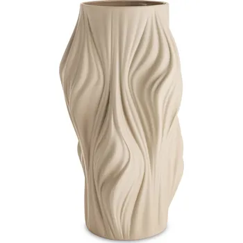 Váza Elegantní Váza Flakon Porcelánová Béžová 35,5 cm Přírodní Styl Dekorace