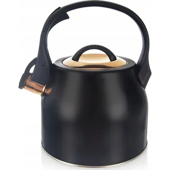 Varná konvice Konvice s píšťalkou ocelová černá zlatá 3 l