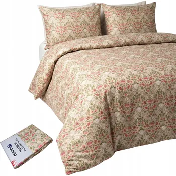 Povlečení Sada Povlečení Bavlněné 160x200 Bavlna 100% Béžová s KVĚTINAMI Polsko
