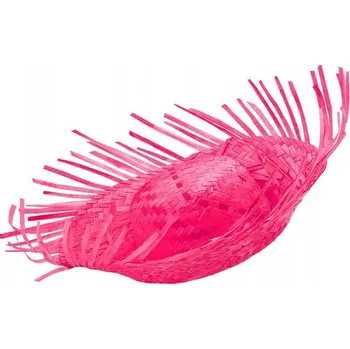 Pokrývka hlavy SLÁMĚNÝ HAVJSKÝ KLOBOUK RŮŽOVÝ - DOPLNĚK