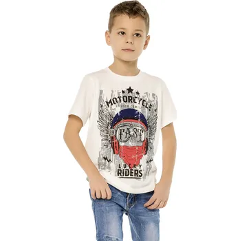 Chlapecké tričko Winkiki Kids Wear Chlapecké tričko Lucky Riders - bílá Velikost: 146