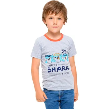 Chlapecké tričko Winkiki Kids Wear Chlapecké tričko Shark - šedý melanž Velikost: 122