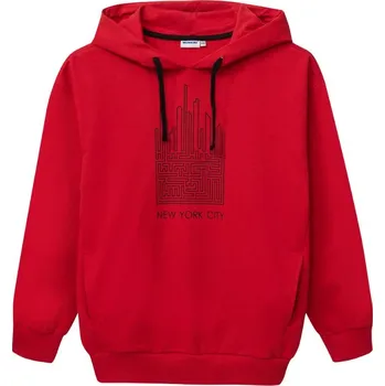 Chlapecká mikina Winkiki Kids Wear Chlapecká mikina s kapucí New York City - červená Velikost: 152