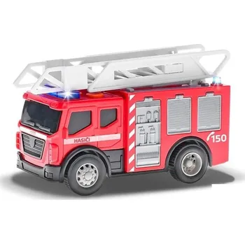 auto na autodráhu Mikrotrading Auto hasiči český design 14 cm volný chod se světlem a zvukem
