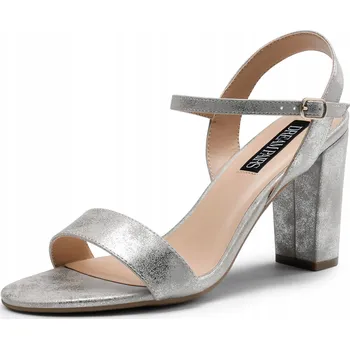 Dámská obuv DREAM PAIRS dámské sandály SDHS2358W-E podpatek sloupek velikost 39 STŘÍBRNÉ
