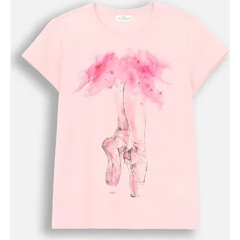 Dívčí tričko Coccodrillo dětské tričko růžové, bavlna, velikost 92