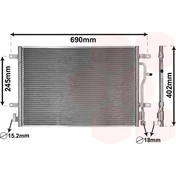 Ventilátor topení a klimatizace Kondenzátor klimatizace VAN WEZEL 03005199