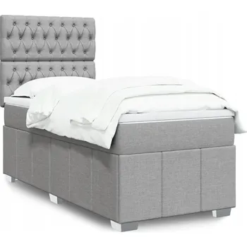 Postel Čalouněná jednolůžková postel VidaXL 80x200 cm, odstíny šedé