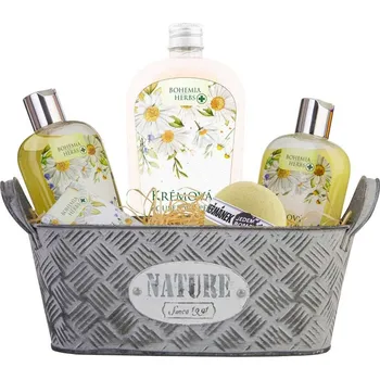 Kosmetická sada Plechový dárkový koš – heřmánek