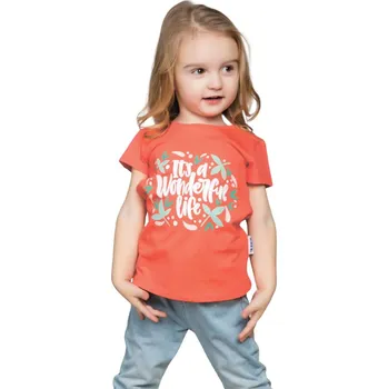 Winkiki Kids Wear Dívčí tričko Wonderfull life - korálová Velikost: 98
