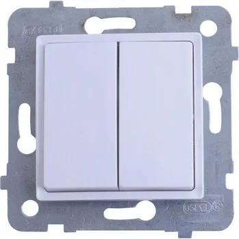 vypínač Polmark ROSA Dvojitý schodišťový přepínač bílý