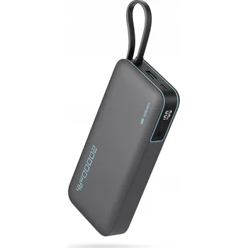 Powerbanka CUKTECH POWERBANKA 55W 20000MAH S INTEGROVANÝM USB-C KABELEM ŠEDÁ