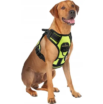 Postroj pro psa MASBRILL Postroj pro velkého psa, netahá, Zelená vesta vel. L