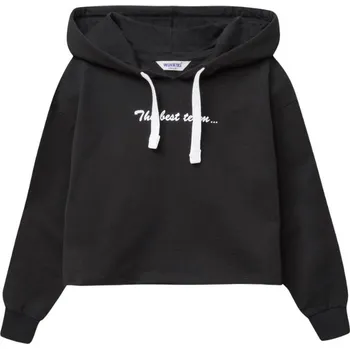 Dívčí mikina Winkiki Kids Wear Dívčí mikina s kapucí Take the Power - černá Velikost: 128