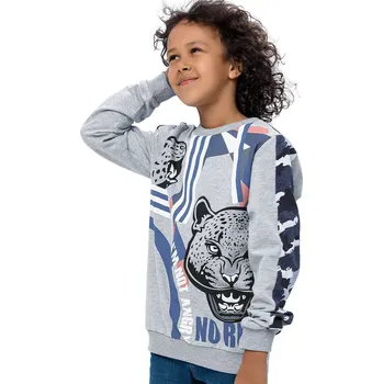 Chlapecké tričko Winkiki Kids Wear Chlapecká mikina No Rules - šedý melanž/kobaltová Velikost: 140