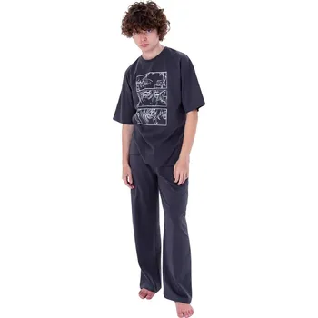 Chlapecké pyžamo Anime - krátký rukáv, dlouhé kalhoty - šedá | Winkiki Kids Wear Velikost: 146