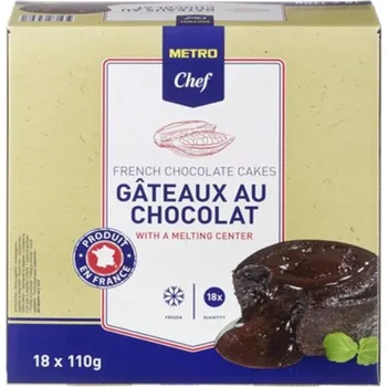 Čokoláda METRO Chef Fondant Čokoládové sušenky mražené 18 kusů 1,98 kg