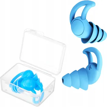 Špunt do uší Silikonové špunty do uší modré s pouzdro, opakovaně použitelné
