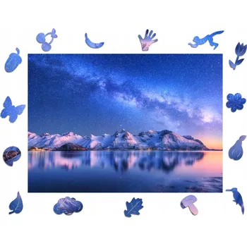 Obraz Puzzle Dřevěné Premium Skládačka pro dospělé Mléčná dráha A4 Krajina