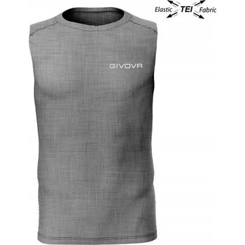 Pánské tílko Givova tričko bez rukávů kulatý polyester šedý