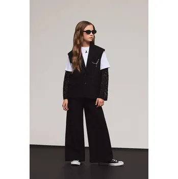 Chlapecké kalhoty Dětské kalhoty Patrizia Pepe A641 7P0399 černá 99X, vel. 152