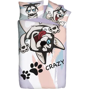 Povlečení Winkiki Kids Wear Set dětského povlečení pro kluky i teenagery - Veselý vlk