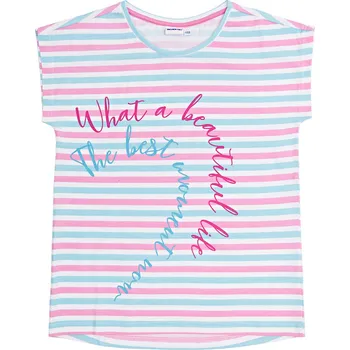 Dívčí tričko Winkiki Kids Wear Dívčí tričko Good Vibes - bílá - pruhy Velikost: 152