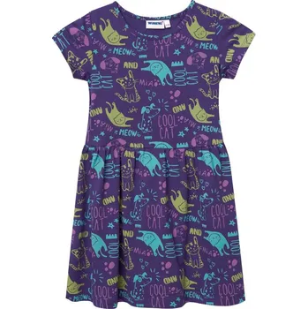 Dívčí šaty Winkiki Kids Wear Dívčí šaty Cool Cat - fialová Velikost: 98