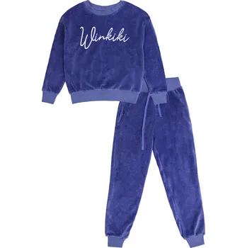 Winkiki Kids Wear Dívčí tepláková souprava Velur Winkiki - liliová Velikost: 122