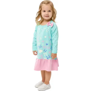 Dívčí mikina Winkiki Kids Wear Dívčí šaty Motýlci - mátová/růžová Velikost: 116