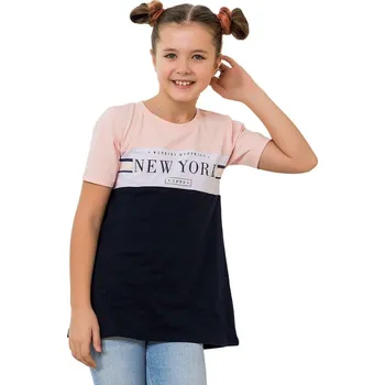 Dívčí šaty Winkiki Kids Wear Dívčí tunika New York - růžová/navy Velikost: 164