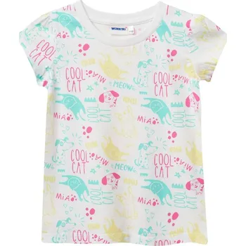 Dívčí tričko Winkiki Kids Wear Dívčí tričko Cool Cat - bílá Velikost: 104