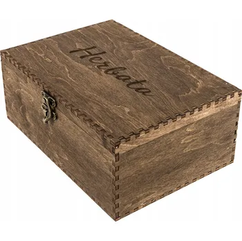 Obraz Dřevěná Krabička s přihrádkami na čaj v decoupage